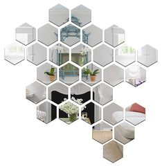 3D Acrylic Hexagon Mirror Wall Stickers