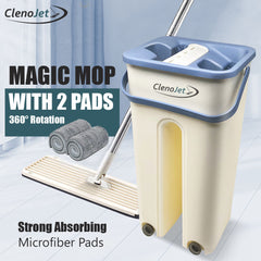 ClenoJet™ - Magic Mop With 2 Microfiber Pad